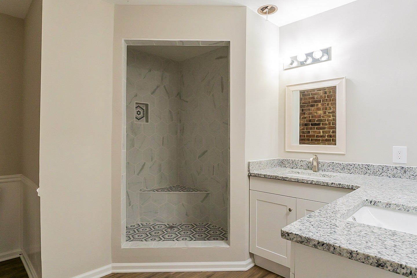 4839 Kinneys School Road Springfield, TN 37172 - Photo 25 of 35 a bathroom with a granite countertop sink and a mirror