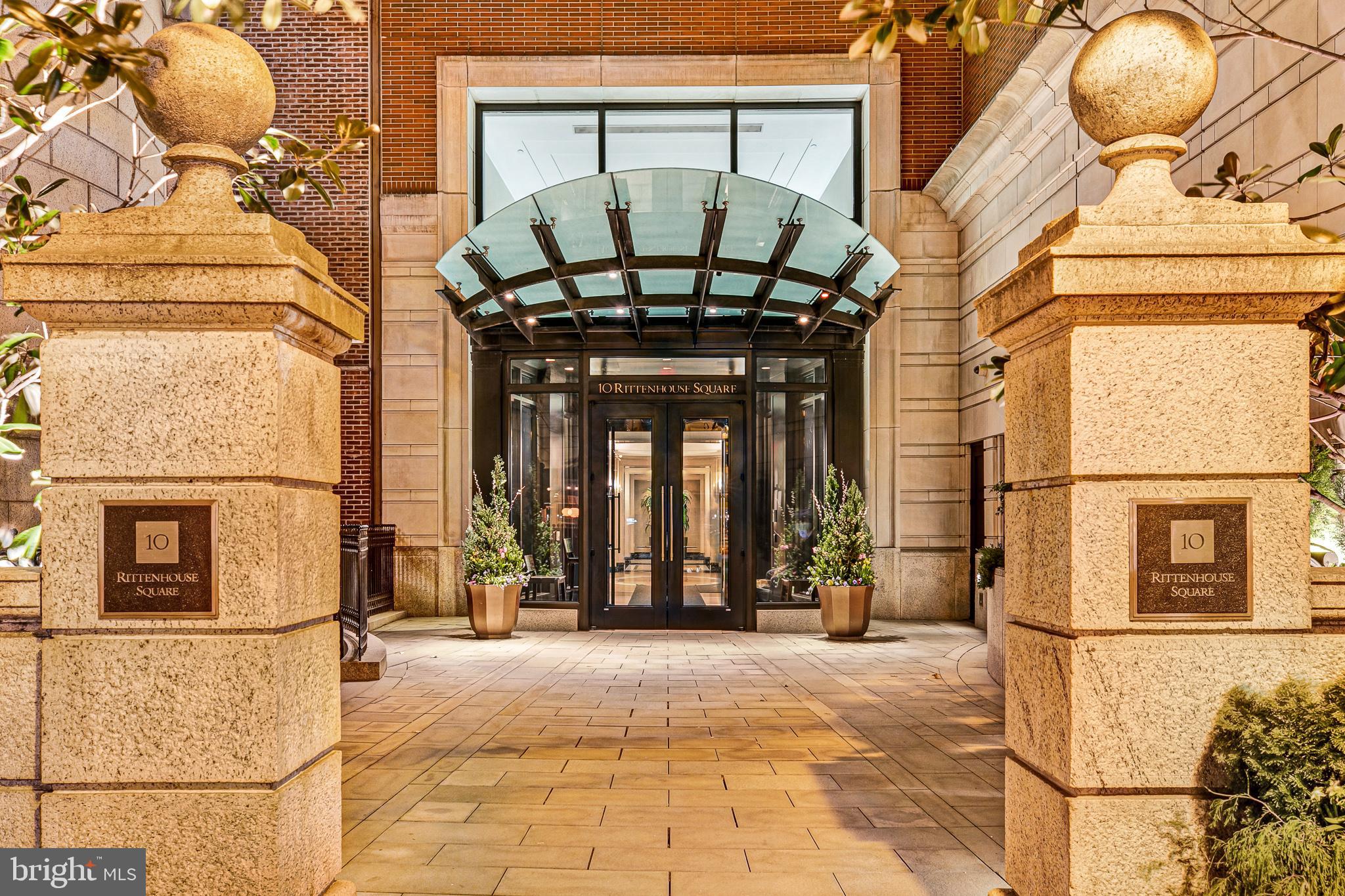 130 South 18th Street, Unit 501 Philadelphia, PA 19103 - Photo 32 of 43 a front view of a building with an outdoor space