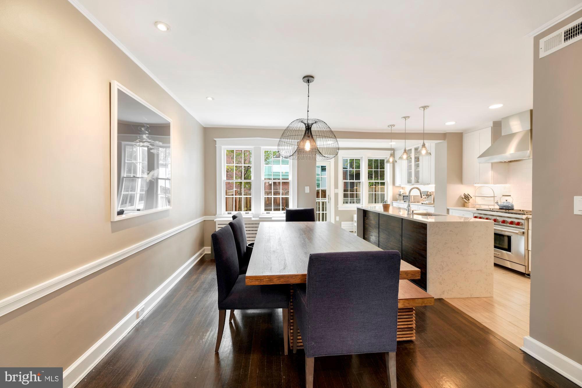 1540 44th Street Northwest Washington, DC 20007 - Photo 8 of 39 Living room opens to dining room.