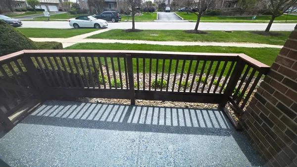 a view of a wooden deck
