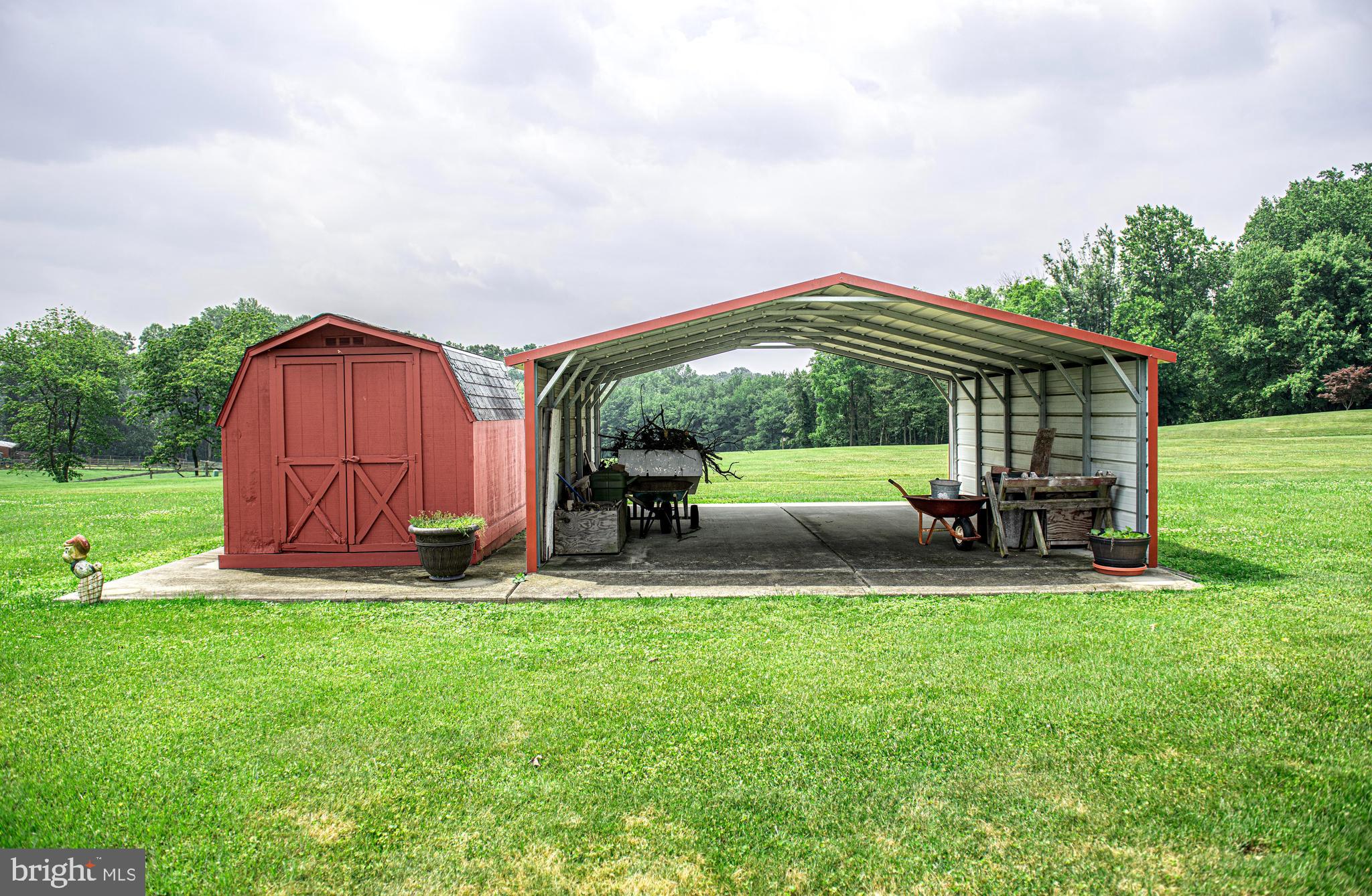 1921 Castleton Road Darlington, MD 21034 - Photo 27 of 29 Backyard shed and metal carport on concrete base