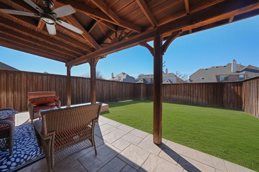3475 Pilgrim Drive Frisco, TX 75034 - Photo 31 of 33 a view of a backyard with sitting area furniture and garden