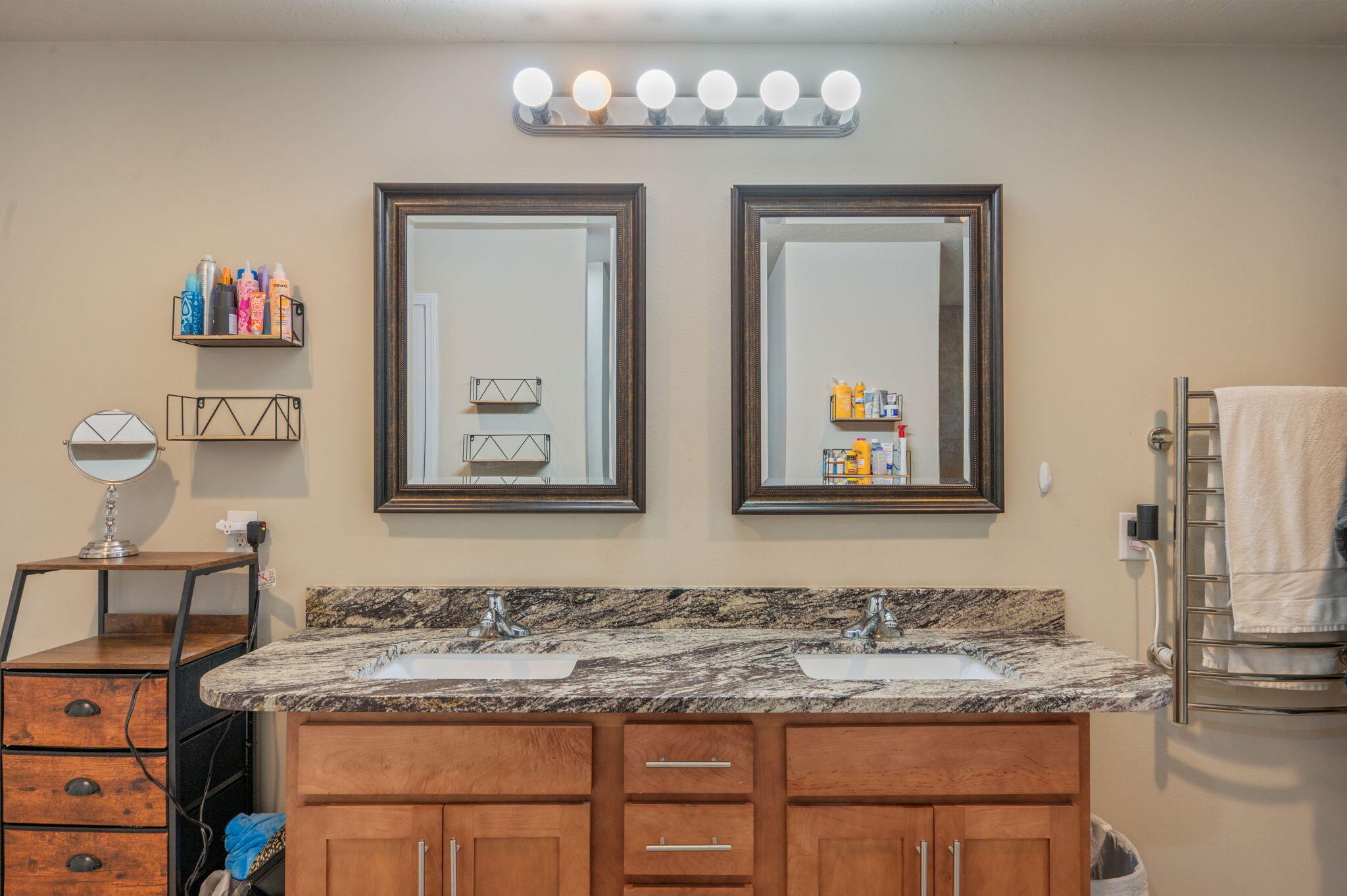 4675 Chanteuse Parkway Crestview, FL 32539 - Photo 26 of 48 a bathroom with a granite countertop sink and a mirror