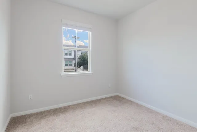 an empty room with closet