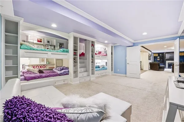 a living room with furniture and a couch