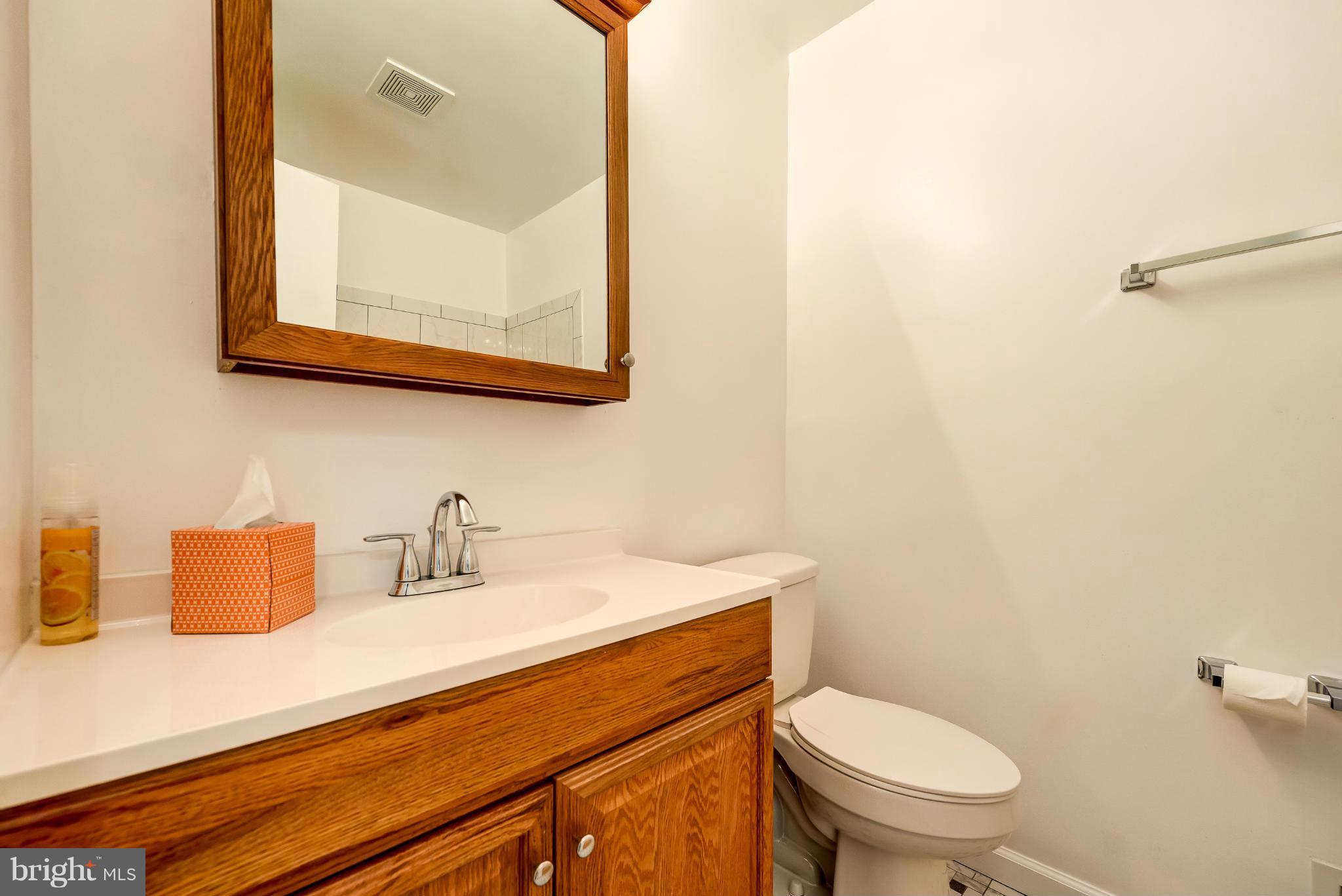 3918 Elby Street Silver Spring, MD 20906 - Photo 13 of 23 a bathroom with a sink a toilet and mirror