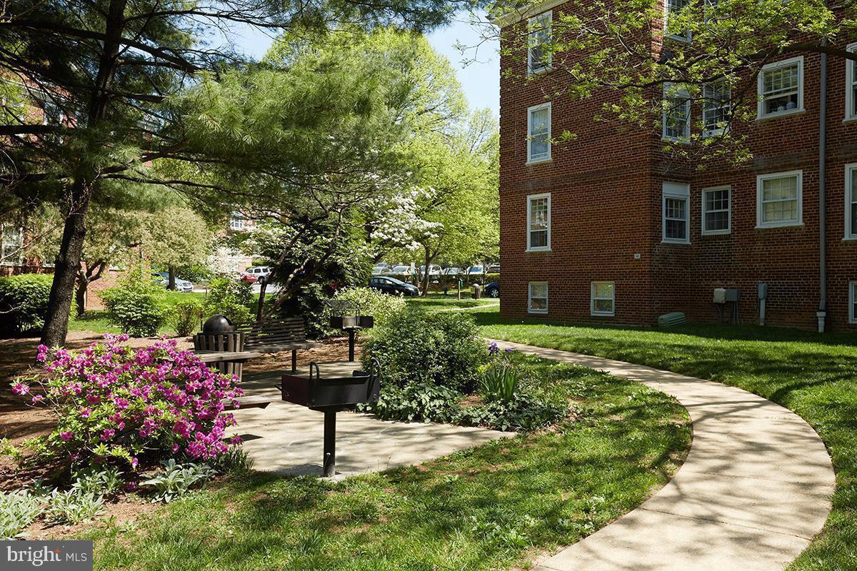 3880 Rodman Street Northwest, Unit C213 Washington, DC 20016 - Photo 12 of 32 a view of a garden with plants and large trees