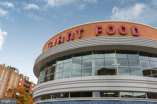 a front view of a building with glass door