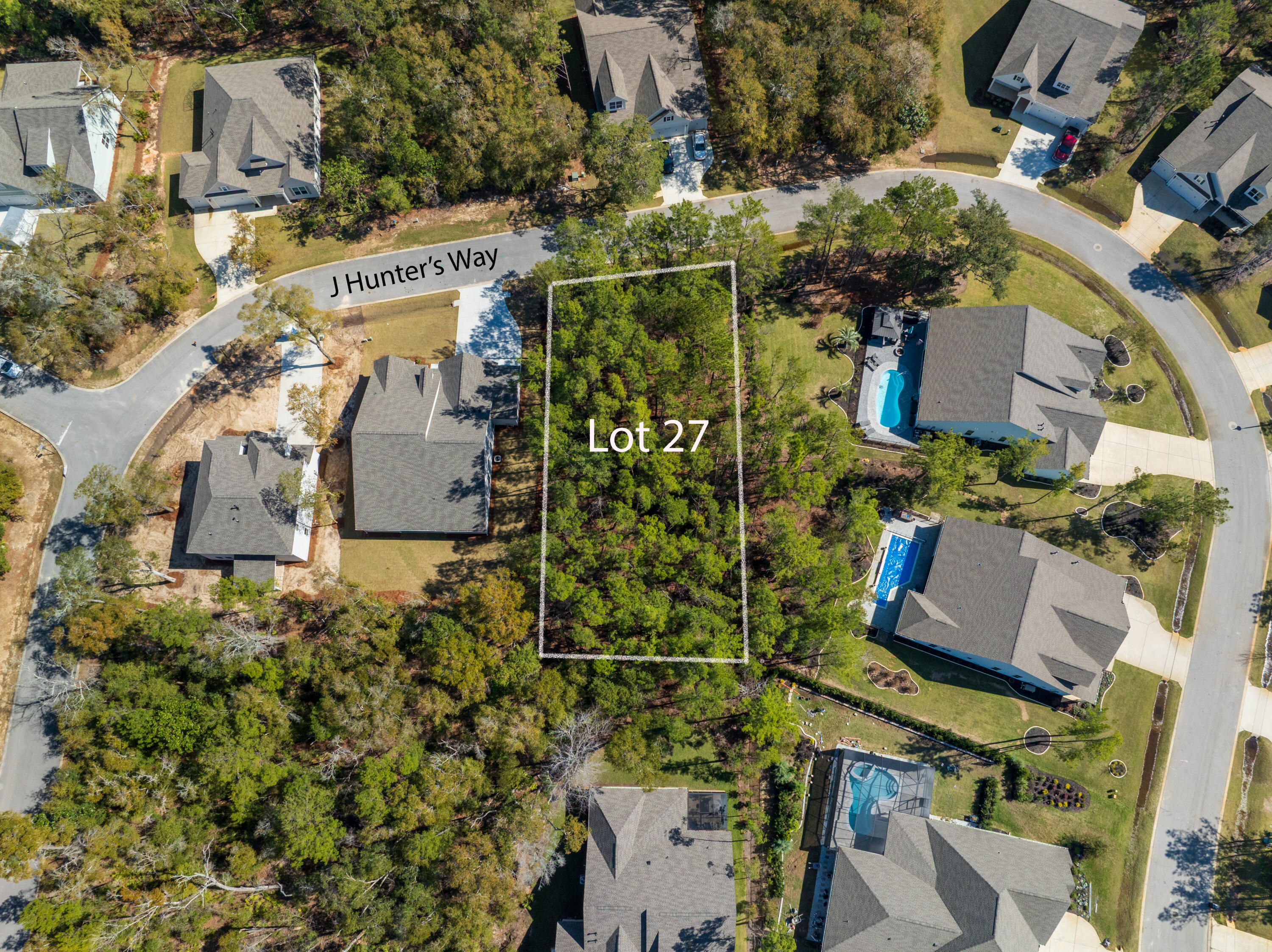 Lot 27 Hunter Way Freeport, FL 32439 - Photo 8 of 13 an aerial view of residential houses with outdoor space
