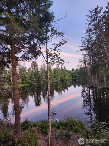 a lake view with mountain in the background