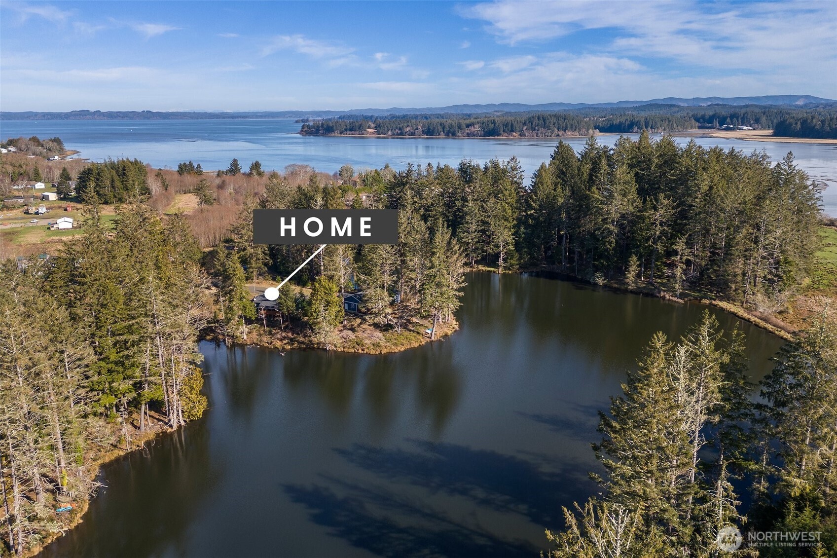 4 Lakeview Lane South Bend, WA 98586 - Photo 38 of 40 a view of a lake with a mountain in the back