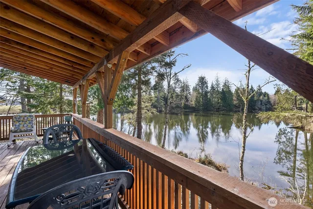 a view of a lake from a balcony