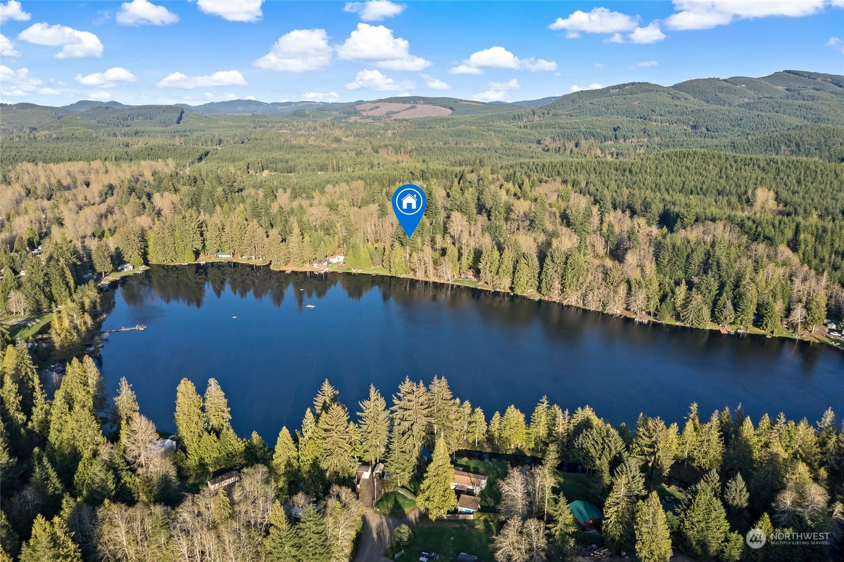 481 Arrowhead Drive Elma, WA 98541 - Photo 2 of 32 a view of a lake with a mountain in the background