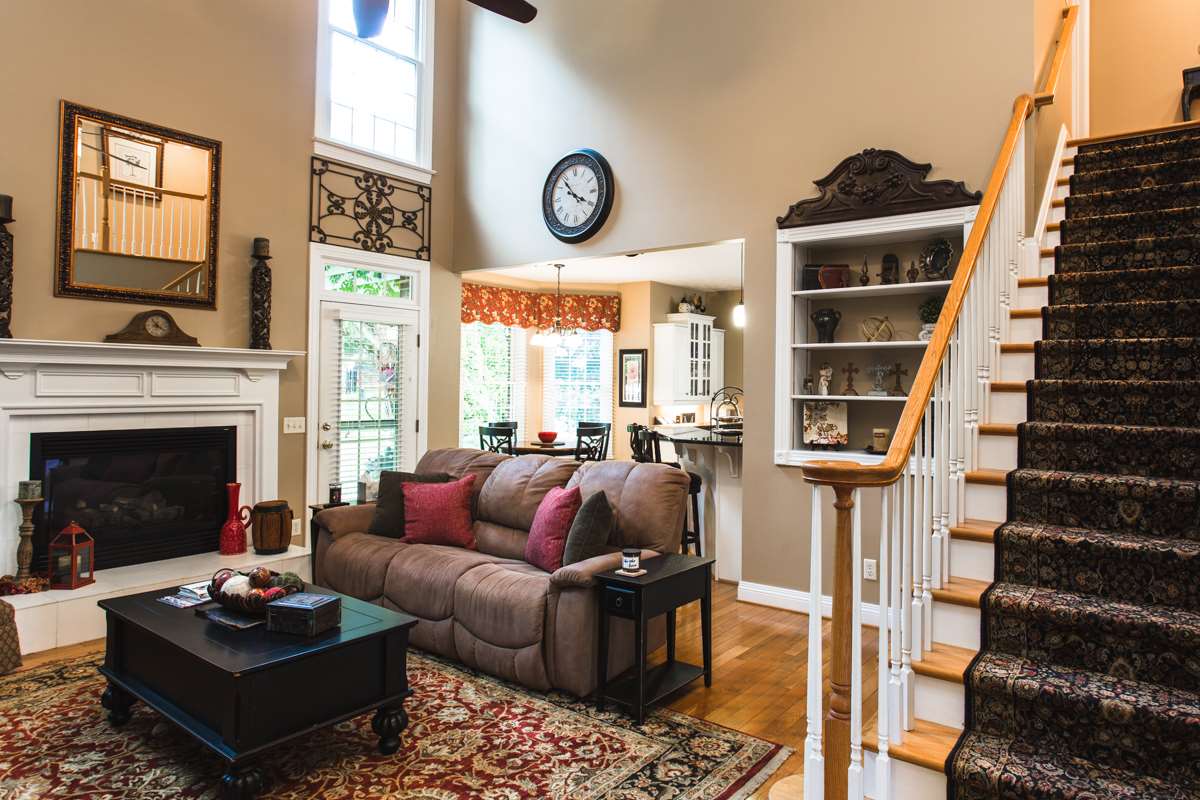 3739 Traveler Road Harrisonburg, VA 22801 - Photo 9 of 44 The living room offers comfort with its built-in shelving and fireplace