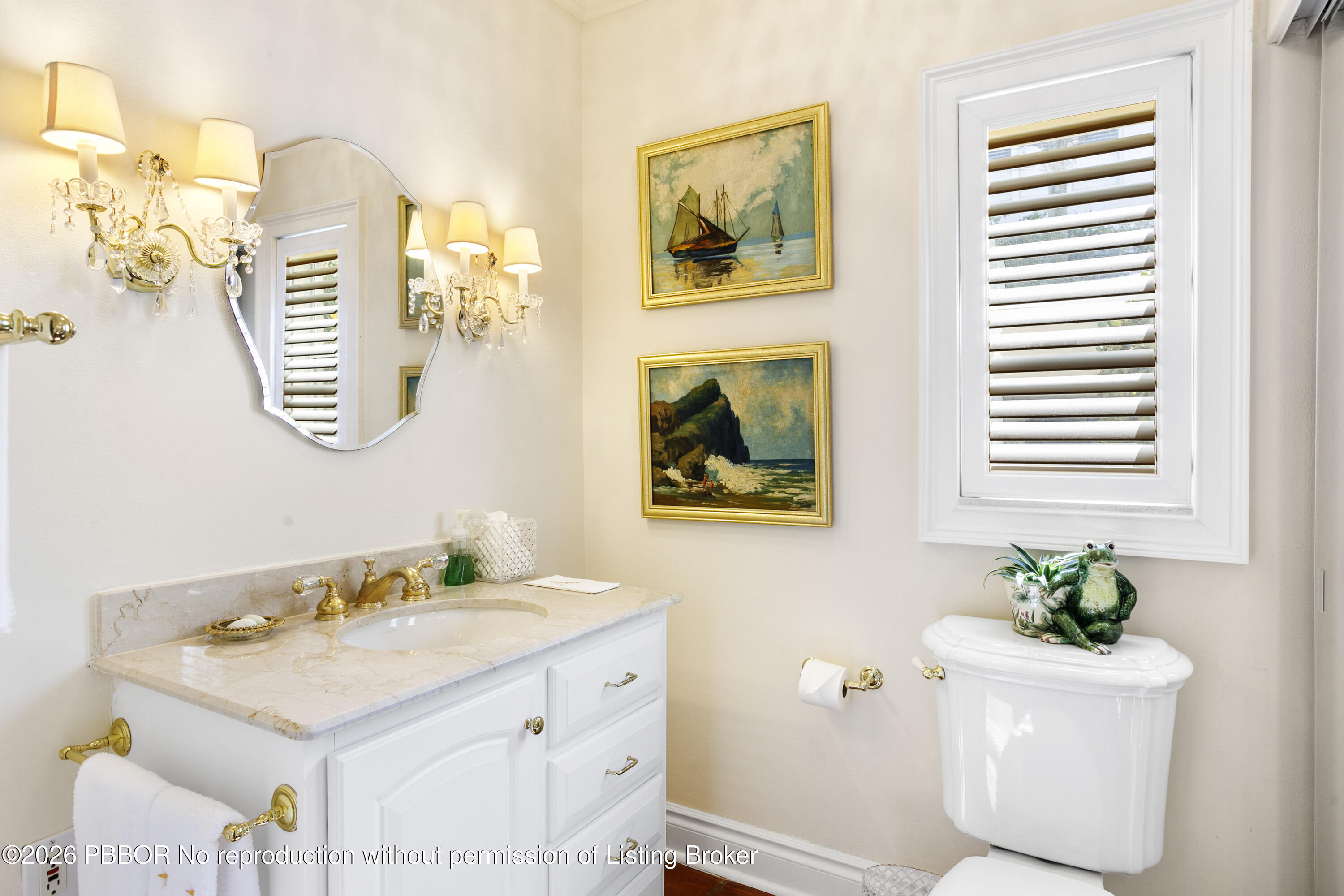 380 Cocoanut Row, Unit 1 Palm Beach, FL 33480 - Photo 14 of 32 a bathroom with a granite countertop sink and a mirror