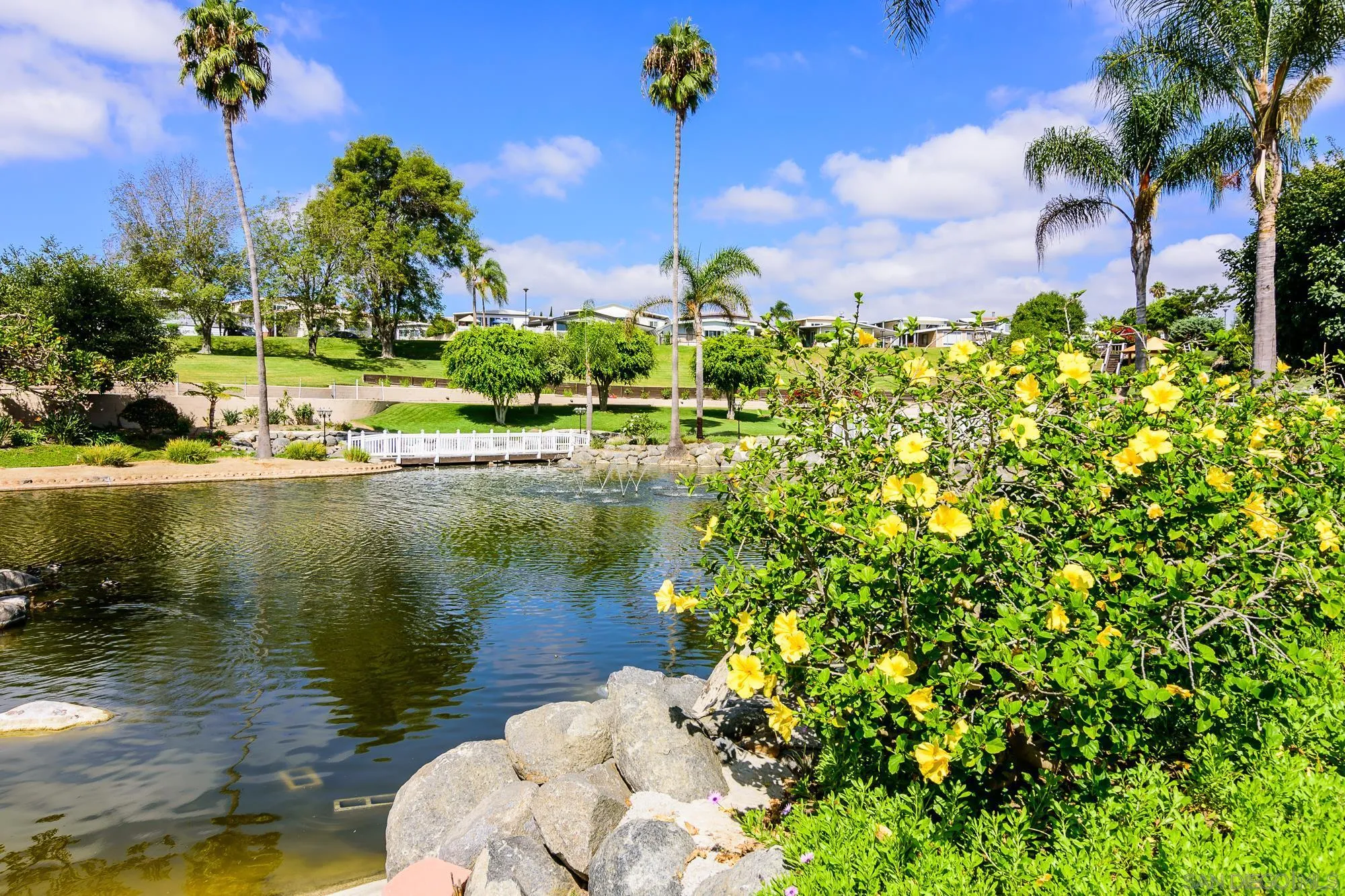 262 Brookside Lane Oceanside, CA 92056 - Photo 33 of 43 a view of a lake with a building in the background