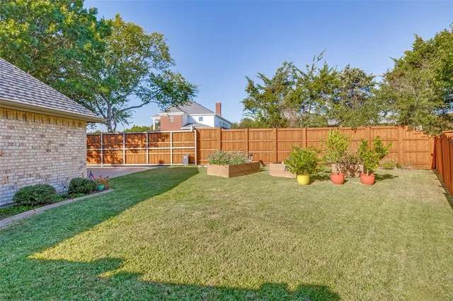 a view of a backyard