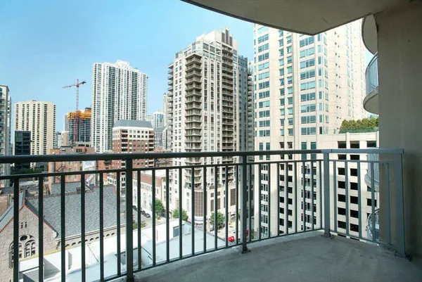 a view of a city with tall buildings