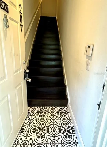 a view of a tree in the middle of a yard