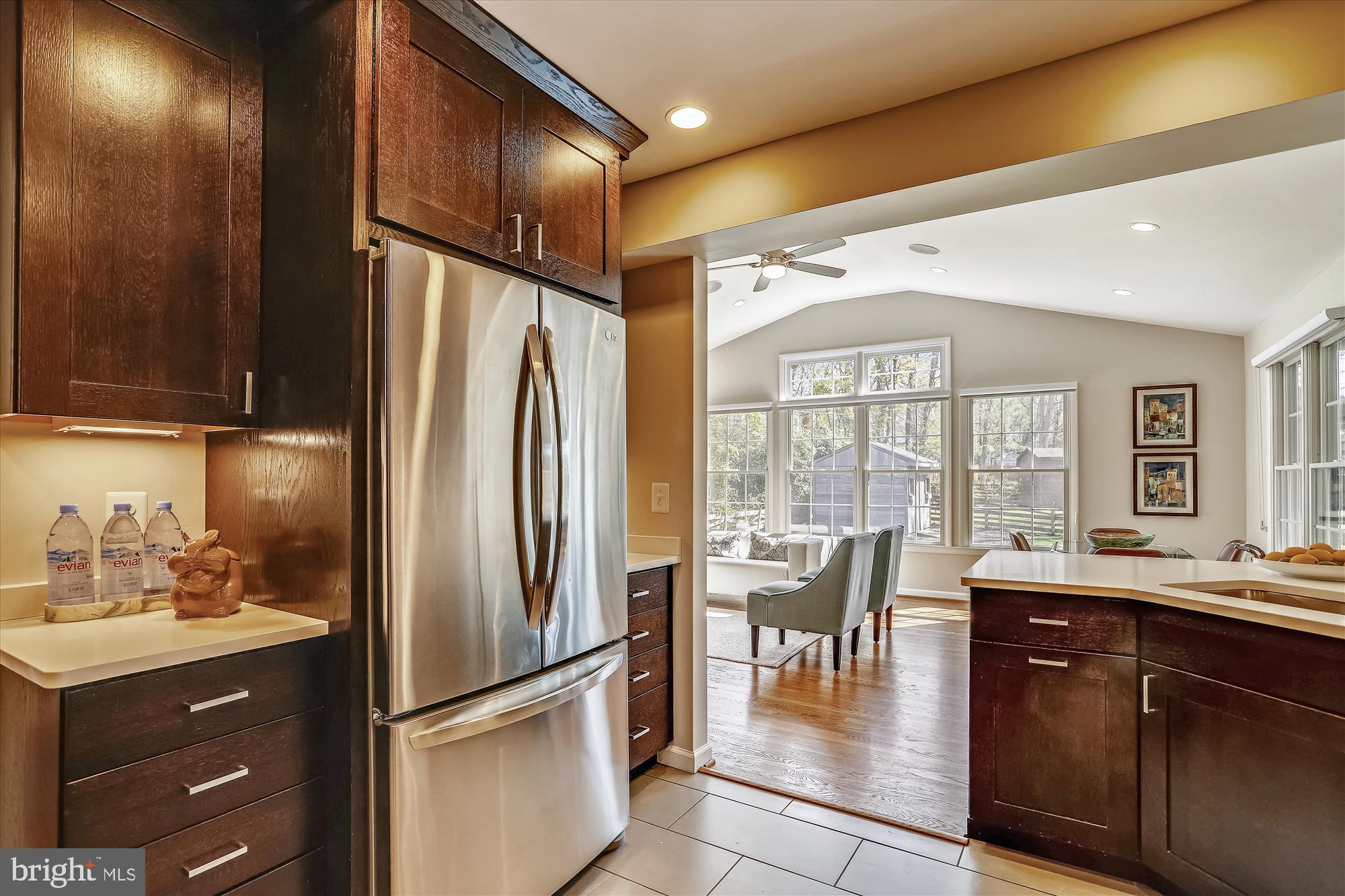 3005 Farm Road Alexandria, VA 22302 - Photo 13 of 59 a kitchen with stainless steel appliances granite countertop a refrigerator a sink a stove and island
