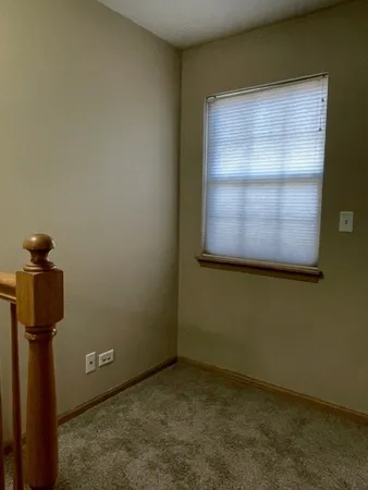 a view of a small space with a window