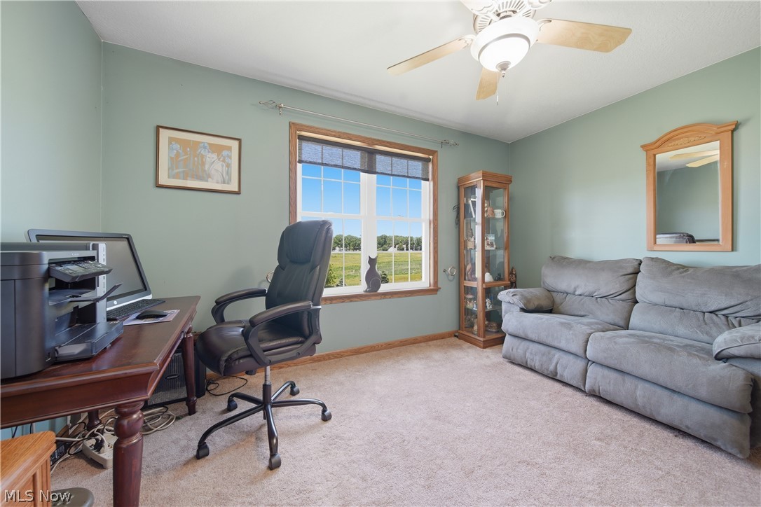 12159 Lawndell Road Southwest Beach City, OH 44608 - Photo 31 of 49 Carpeted room with a ceiling fan light fixture