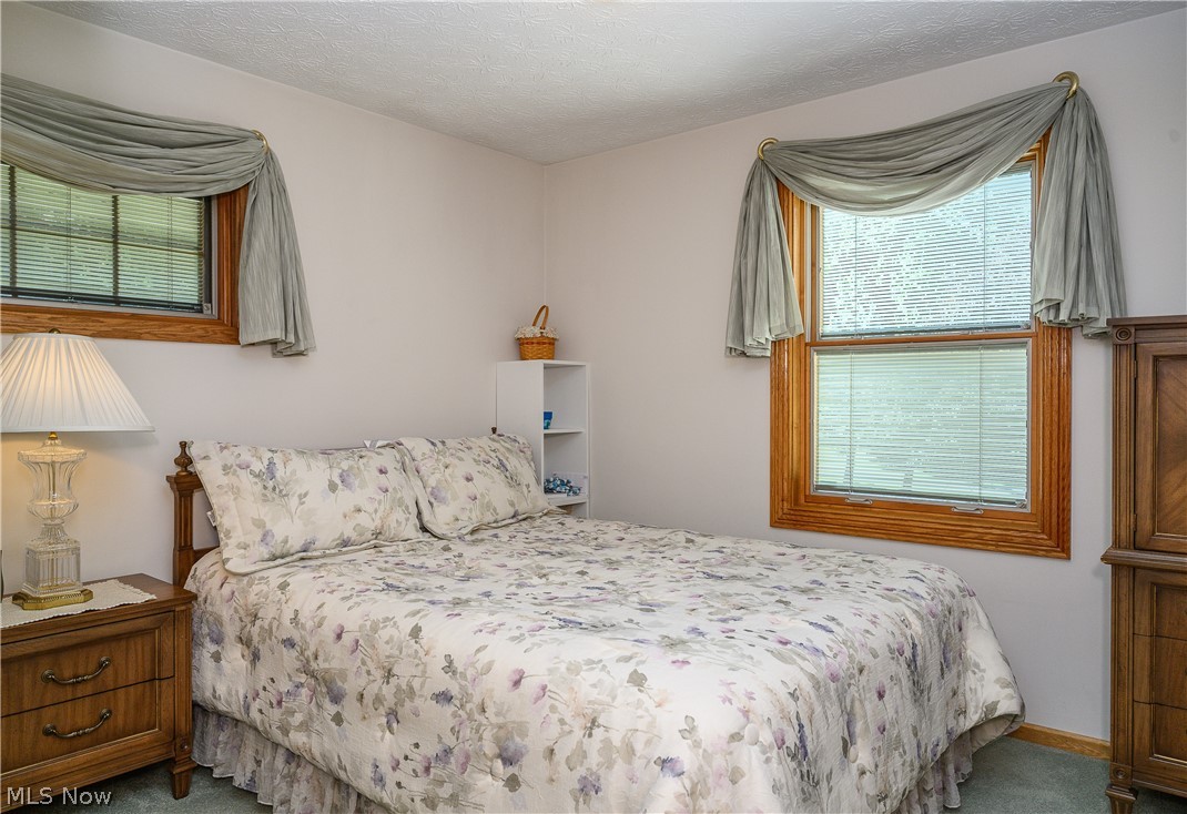 2371 Sunnybrook Road Mogadore, OH 44260 - Photo 21 of 26 Bedroom featuring carpet, multiple windows, and a textured ceiling