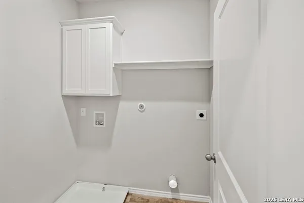 a view of small space with racks on the wall