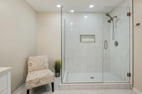 a bathroom with a shower