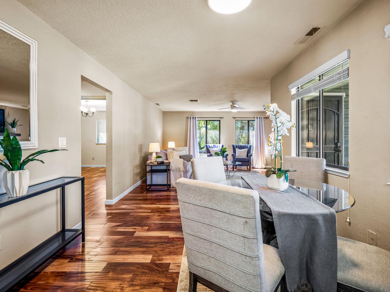2401 Roxana Street Placerville, CA 95667 - Photo 17 of 45 a living room with fireplace furniture and a wooden floor