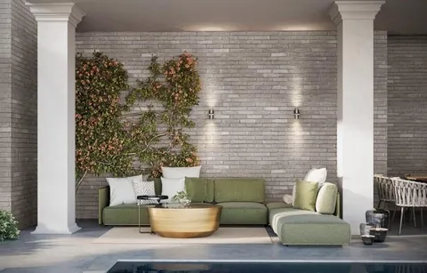a living room with furniture