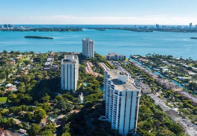 a view of a city and ocean view