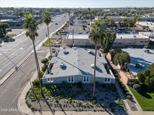 an aerial view of multiple house