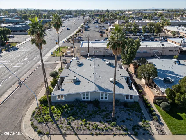 an aerial view of multiple house