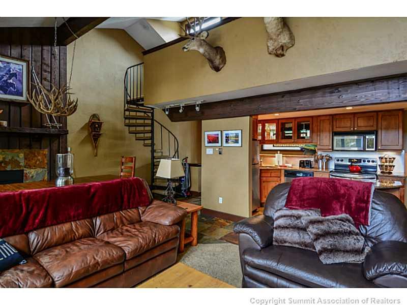 820 Columbine Road, Unit 16B Breckenridge, CO 80424 - Photo 8 of 23 a living room with furniture and a rug