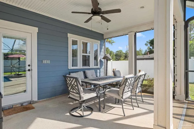 a view of indoor pool and porch