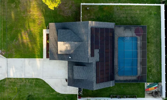 a view of a house with a swimming pool