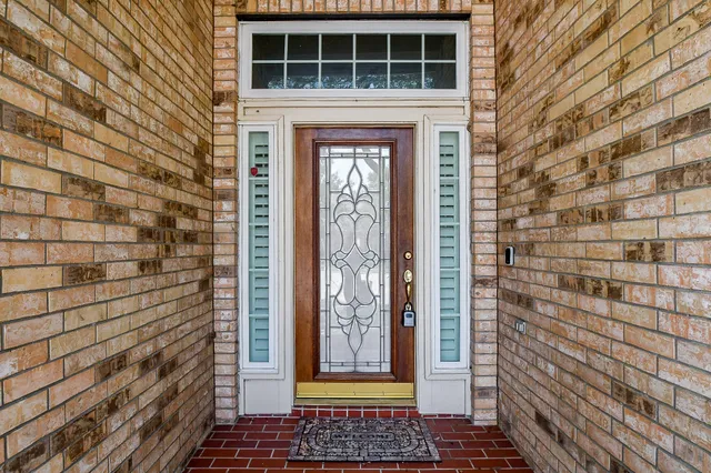 a front view of a house with a shower