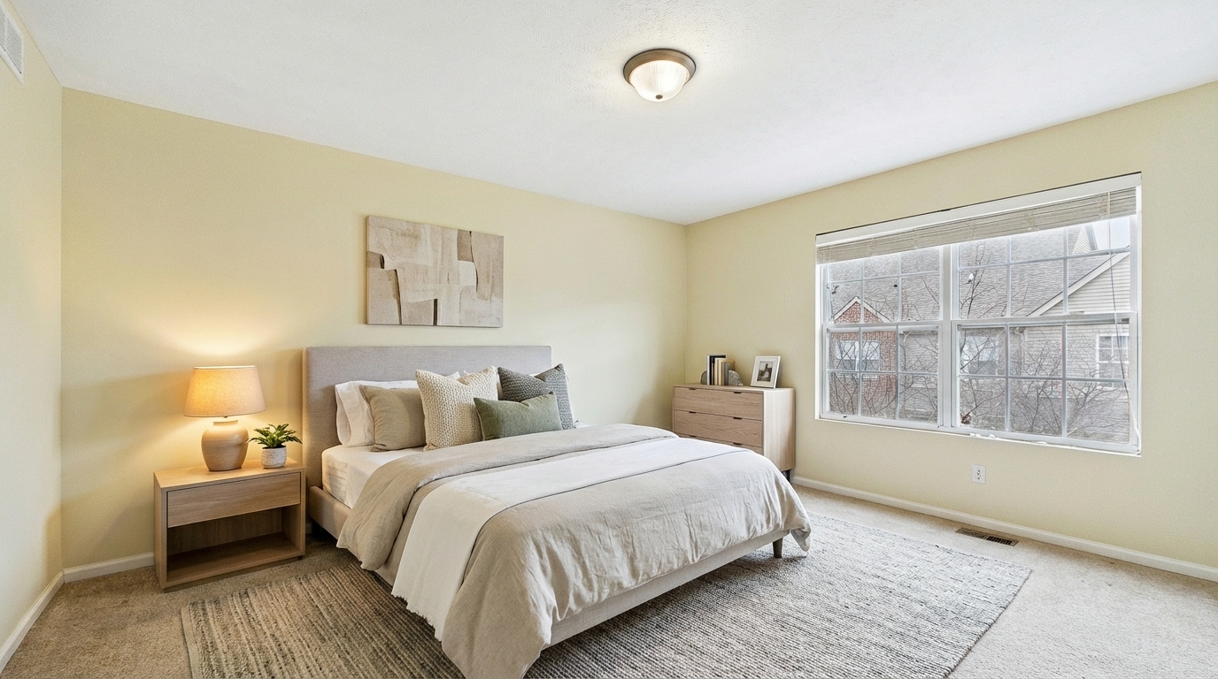 607 Clayton Circle, Unit 607 Sycamore, IL 60178 - Photo 43 of 48 a bedroom with a bed and a large window