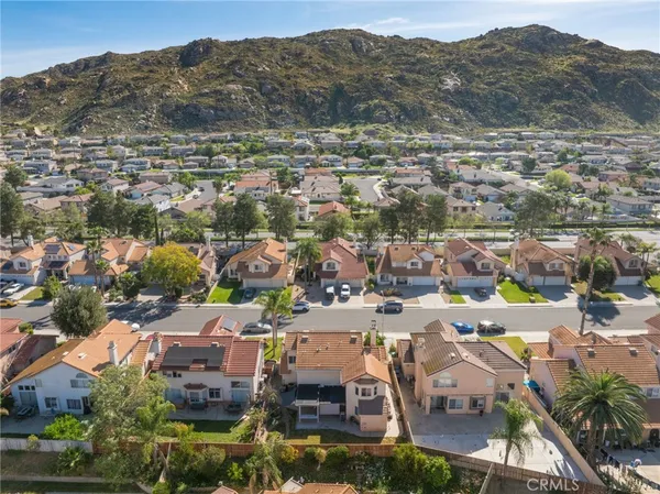 an aerial view of residential building with outdoor space