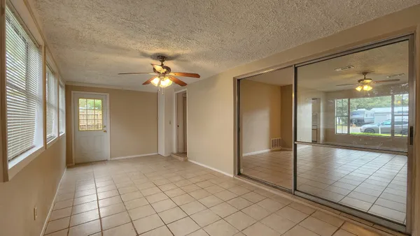 an empty room with a window