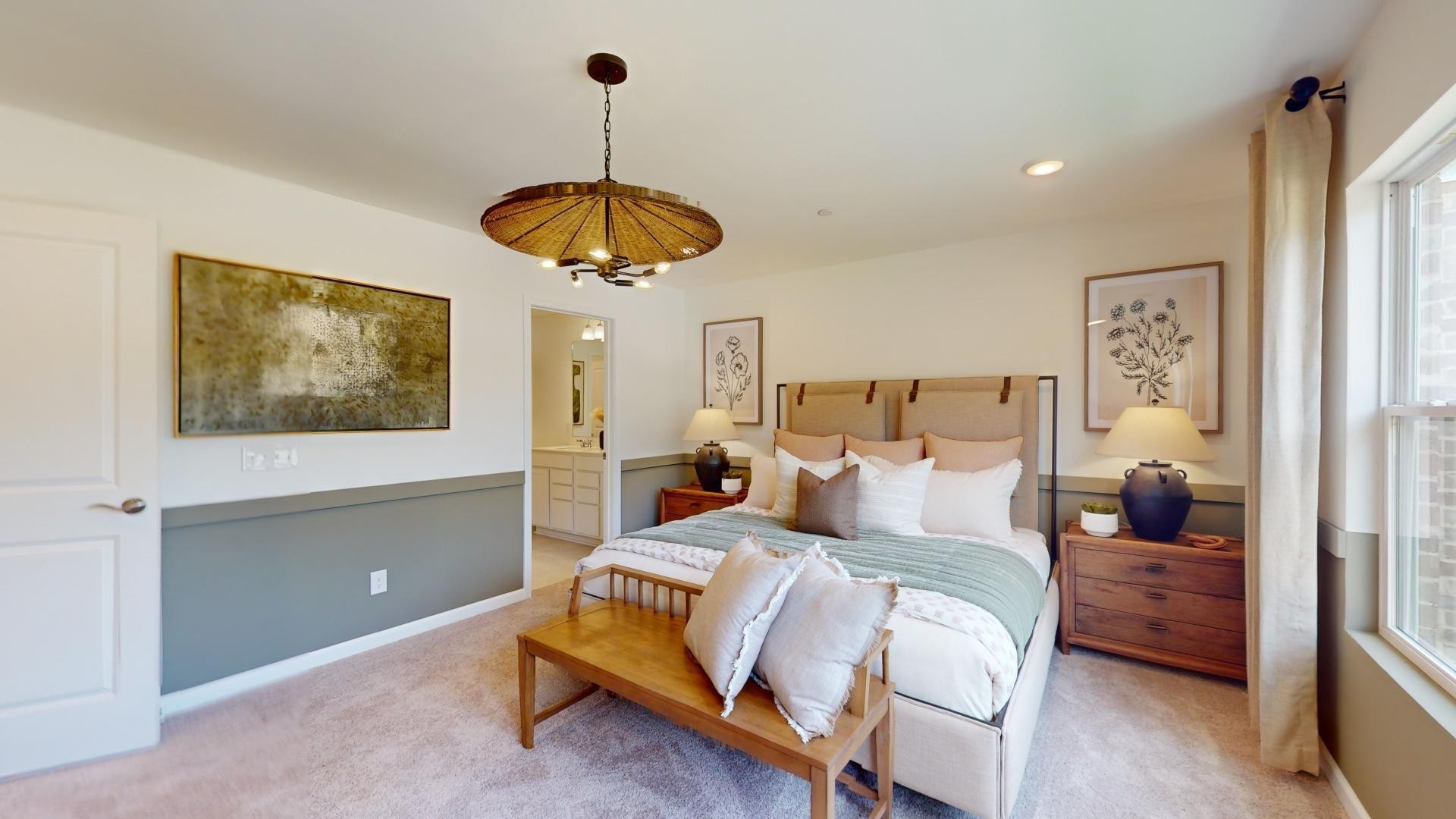 7129 Mapleside Lane Fairview, TN 37062 - Photo 29 of 49 a bedroom with a bed and a chandelier