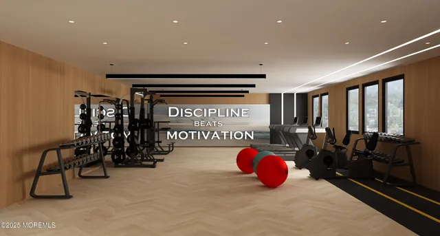 an aerial view of a swimming pool and outdoor seating