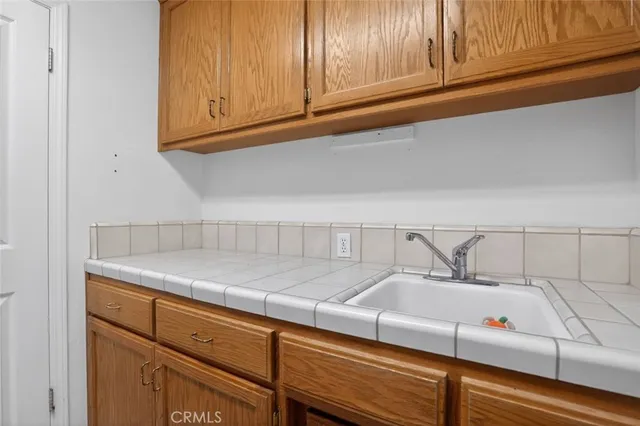 a view of a park with a slide