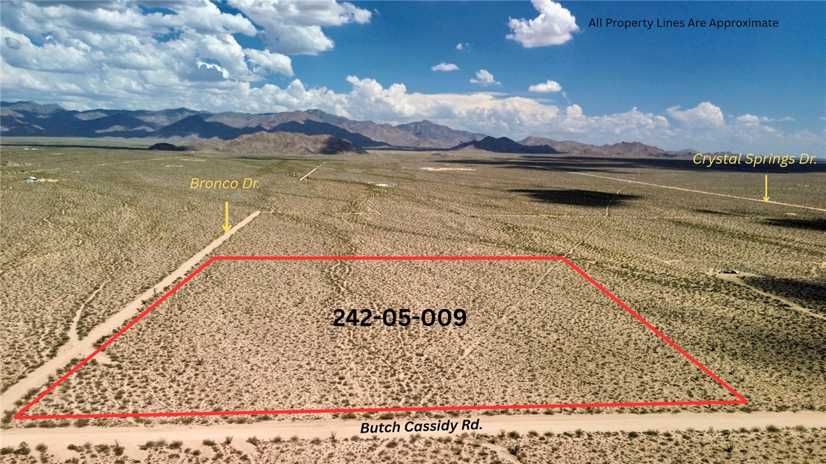 Parcel3177 South Butch Cassidy Road Yucca, AZ 86438 - Photo 1 of 9 Overview of rural landscape with mountains and property boundaries highlighted