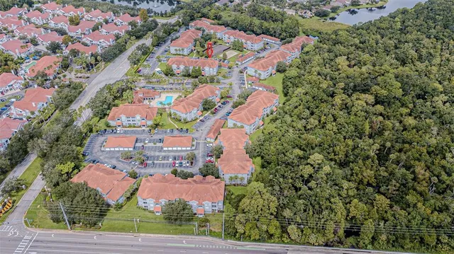 an aerial view of a house