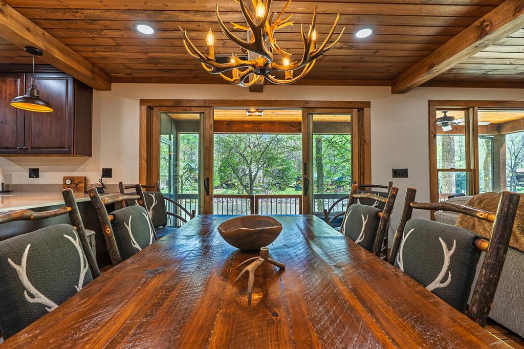 480 Riveredge Lane Ellijay, GA 30540 - Photo 40 of 66 a view of a dining room with furniture window and outside view