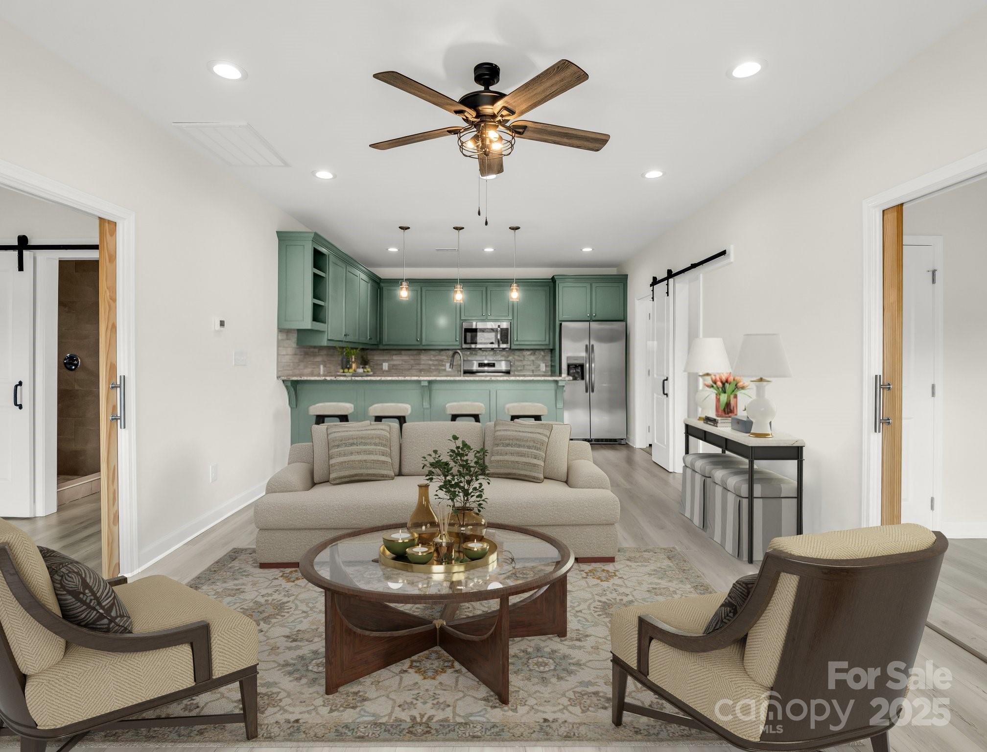 174 Charlie Randall Road Lawndale, NC 28090 - Photo 14 of 41 a living room with furniture and a view of kitchen