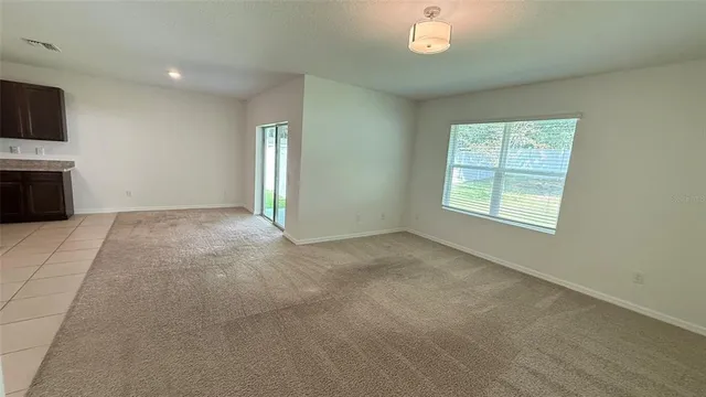 an empty room with an entryway