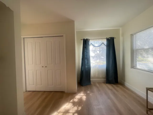 a view of a room with an entryway